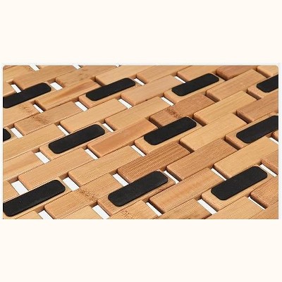 Natural Bamboo Interlocking Wooden Bath Mat for Kids
