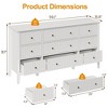 Heynemo Fluted 9 Drawer Dresser, 59" Wide Modern Chest of Drawers with Metal Handle, TV Stand Storage Organizer for Bedroom, Living Room, White - 3 of 4