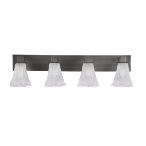 Toltec Lighting Apollo 4 - Light Vanity in  Graphite with 5.5" Fluted Italian Ice Shade - 1 of 1