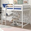 NicBex Full/Queen Size Wood Loft Bed with Built-in Desk,Safety Guardrails and Ladder for Kids Teens Adults - 2 of 4