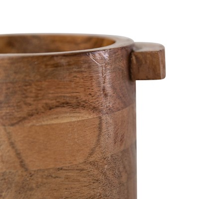 Handled Natural Acacia Wood Pinch Bowl for Serving
