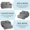 Modern Velvet Loveseat Futon Sofa Couch Pullout Bed, Small Love Seat Lounge Sofa w/Reclining Backrest - 2 of 4