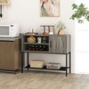 Tangkula Buffet Sideboard w/ Power Outlets & USB Ports Wine Racks & Storage Shelves Rustic - 2 of 4
