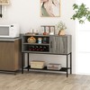 Tangkula Buffet Sideboard w/ Power Outlets & USB Ports Wine Racks & Storage Shelves Rustic - image 2 of 4