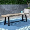 63" Modern Outdoor Acacia Wood Bench with Sturdy Frame for Patio Seating -3irtyhousy - 2 of 4