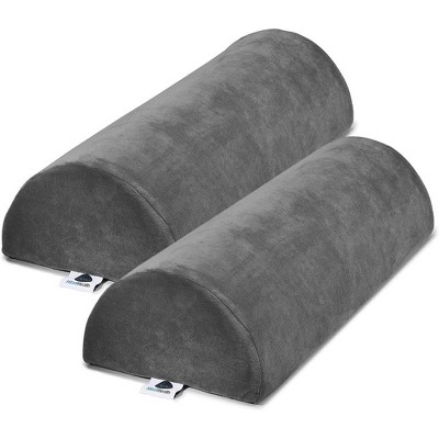 AllSett Health 2 Pk Large Half Moon Bolster Pillow for Legs, Knees, Back and Head, Lumbar Support Pillow for Bed, Semi Roll for Ankle and Foot
