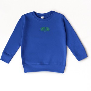 The Juniper Shop SmileyWorld Embroidered Arched Varsity Toddler Sweatshirt - 1 of 3