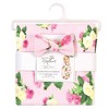 Touched by Nature Infant Girl Organic Cotton Swaddle Blanket and Headband, Rose Peony, 0-6 Months - 2 of 3