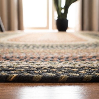Handmade Reversible Blue Synthetic Round Area Rug, 8'