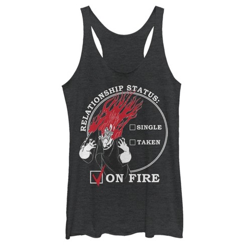 Women's Hercules Hades Valentine's Day Status, ON FIRE! Racerback Tank Top - image 1 of 4