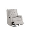 Fabric Swivel Glider Recliner with Manual Handle & Square Arms - 3 of 4