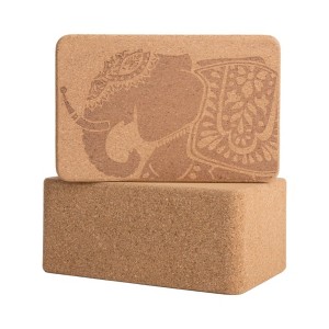 Toyzone World Elephant Cork Wood Yoga Blocks Brown - 1 of 3
