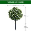 23.6" Artificial Flower Ball Tree with Ground Spike, Fake Topiary Trees for Home Decor Garden Patio and Indoor,2 Pack - 3 of 4