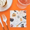 Big Dot of Happiness Pastel Halloween Party Napkins, Pink Pumpkin Birthday Party Decor, White 3-Ply Paper Beverage Napkins - 24 Count - 2 of 4