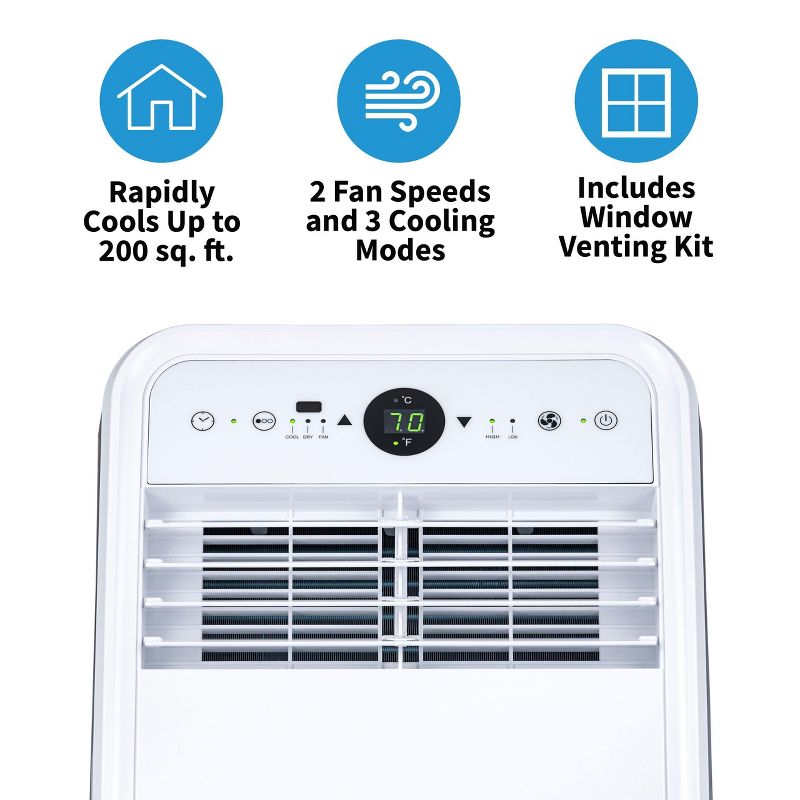 Newair Compact Portable Air Conditioner, 8,000 BTUs (4,500 BTU, DOE), Cools 200 sq. ft., Easy Setup Window Venting Kit and Remote Control, 4 of 12