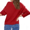 Girl's Ugly Christmas Sweater Reindeer Jacquard Sweater-Knit Pattern Turtle Neck Sweater - 2 of 3