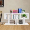 YIYIBYUS 2 Pcs Geometric Bookshelf, 2 Tier Freestanding Display Shelf, Z Shaped - 2 of 4