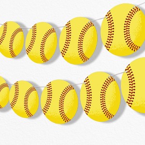 Big Dot of Happiness Fastpitch Softball Garland Banner, Sports Birthday Party or Baby Shower Decorations Banner, 30 Feet of Cord, 15 Double-Sided - 1 of 4