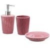 Home Mart Goods Fuchsia Dolomite Bathroom Accessories Set - Soap Dispenser, Soap Dish & Tumbler - 2 of 4