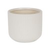 Cheungs Currula Round Ridged Pattern Ceramic Pot- Large - White - 2 of 4