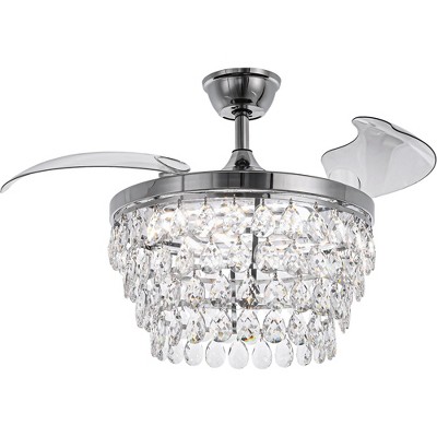 Bella Depot 42" Modern Gold Crystal Ceiling Fan