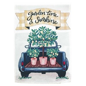 Magnolia Garden Lemon Truck Garden Time 13 x 19 Grey Polyester Outdoor Hanging Flag - 1 of 2