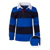 Sportoli Boys Cotton Striped Long Sleeve Polo Rugby Shirt - 2 of 3