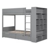 NicBex Twin Over Twin Bunk Bed with Guardrail and 2 Drawers,Loft Bed with Ladder and Multi-layer Cabinet,Noise Reduced Bunk Beds for Bedroom - 4 of 4