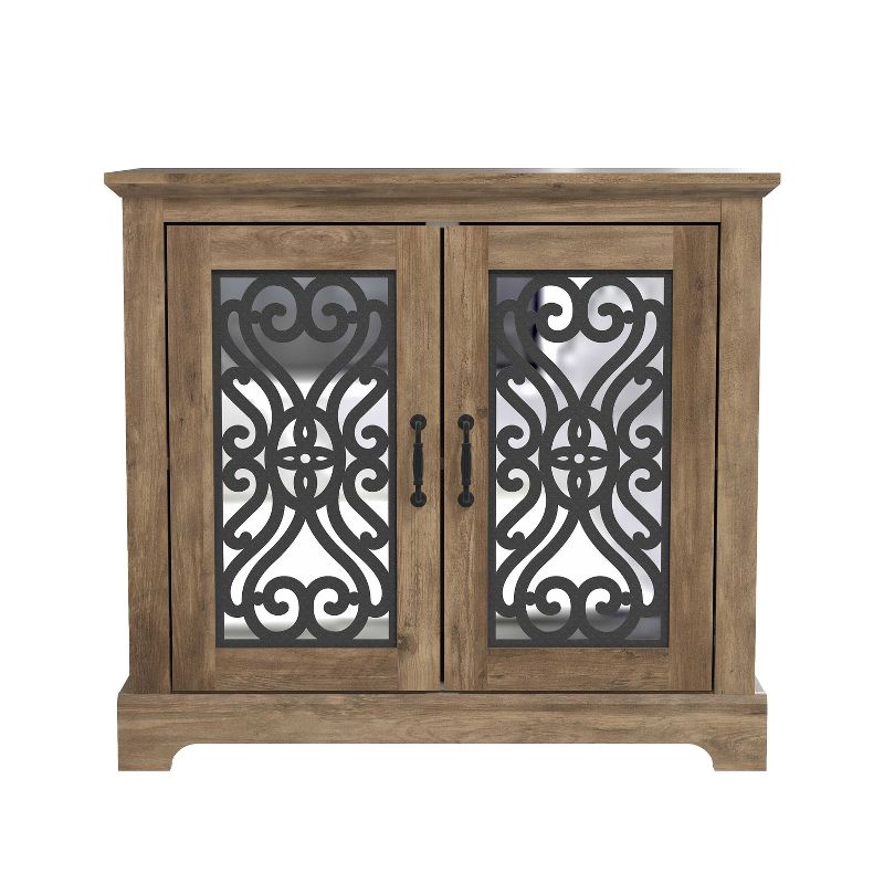 Galano Calidia Accent Cabinet with 2 Doors in Knotty Oak, Dusty Gray Oak, 2 of 13