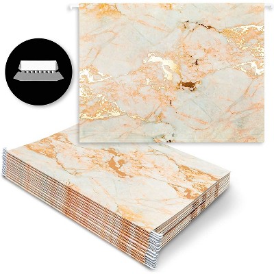 Small Hanging File Folders, Marble Office Accessories (11.5 x 9.5 In, 12 Pack)