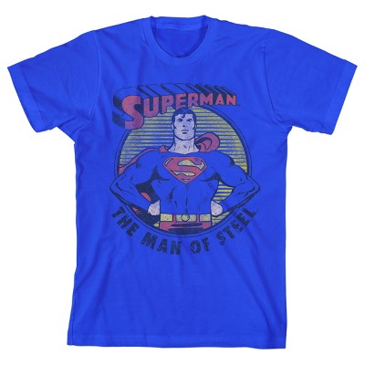 Superman Man Of Steel Youth Royal Blue Graphic Tee : Target