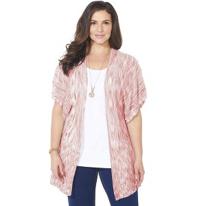 Catherines Women's Plus Size Crochet Cardigan - 1 of 4