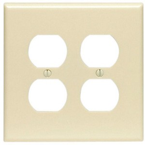 Leviton Ivory 2 gang Thermoset Plastic Duplex Wall Plate 1 pk (Model No. 80516-I) - 1 of 1
