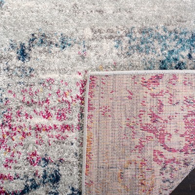Gray and Fuchsia Synthetic Flat Woven 6' x 9' Area Rug