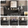 Black Dressing Table with Mirror and Lights, Makeup Vanity Desk  with Charging Station, 2 Drawers & Fold-Up Panel, Vanity Set with Stool-Cuddlewood - 3 of 4