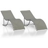 Acekool 2-Piece Aluminum Chaise Lounge Set - Textilene Poolside Chairs with Ergonomic Support - 2 of 4