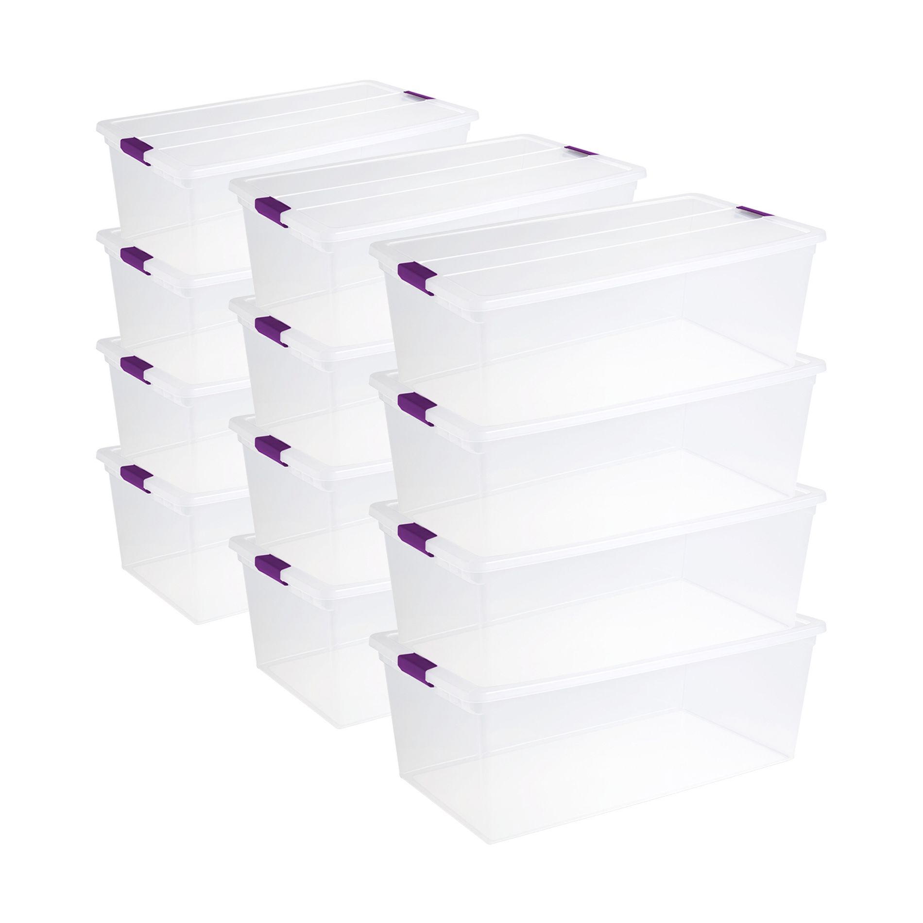 Sterilite ClearView Latch Box, Stackable Storage Organizer Bins for Home
