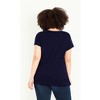 Avenue Women's Plus Size Cotton Gather V Top - 4 of 4