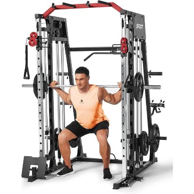 Coucheta Multifunctional Home Gym Equipment 150LB Weight Stack, Full Body Workout Machine with High/Low Pulley System, Leg Press & Butterfly Arms