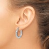 Black Bow Jewelry 4mm x 24mm (15/16 Inch) 14k White Gold Classic Round Hoop Earrings - 4 of 4