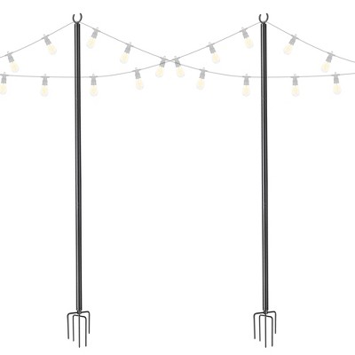 Yescom 10 Ft String Light Pole Outdoor Metal Pole Aluminum Patio Backyard Party 2 Pack White