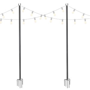 Yescom 10 Ft String Light Pole Outdoor Metal Pole Aluminum Patio Backyard Party 2 Pack White - 1 of 4