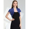 INSPIRE CHIC Women's Elegant Short Sleeve Sheer Floral Lace Shrug - 4 of 4