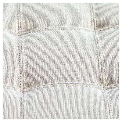 Ivory Linen Upholstered Storage Ottoman Bench