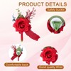 Unique Bargains Satin Rose Bloom Greenery Comfortable Wrist Strap Corsage For Party Wedding 6 Pcs - 3 of 4