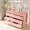 Modern White 6 Drawer Dresser, Simply Modern Chest of Drawers, 6 Drawer Dressers for Clothes Storage for Bedroom, Wood Storage Double Dresser - 3 of 4