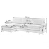 GlasFlength Sectional Sofa, Modular Couches with Comfy Upholstered, Fabric Couch with High Supportive for Living Room, Grey, 35"*22.4"*19" - 2 of 4
