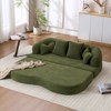 Okak Modern Folding Boneless 2-in-1 Sofa Couch with 4 Pillows,Chenille Fabric Futon Sleeper Sofabed for Living Room, Apartment - 3 of 4