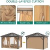 Hardtop Gazebo, Polycarbonate Roof Outdoor Canopy, Aluminum Frame Pavilion, with Netting and Sunshade Curtains, for Backyard, Patio, Lawns, Parties - 3 of 4