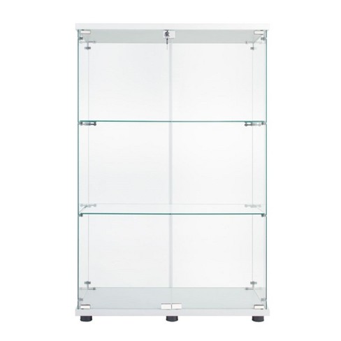 50''H Glass Display Cabinet With 2 Doors 3-Shelf Clear Glass Display Cabinet, Floor Standing Collection Display Bookshelf For Living Room, Office - image 1 of 4